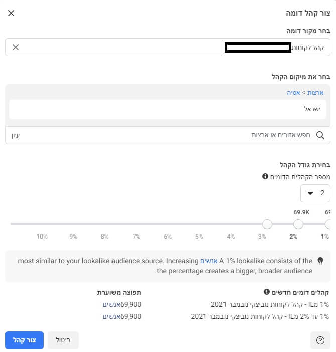 יצירת קהל דומה מלקוחות